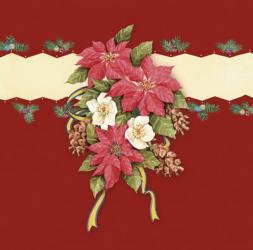 Pointsettia With Mistletoe and Ribbon | Obraz na stenu