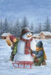 Winter Snowman Child Check | Obraz na stenu