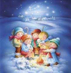Little Shepherds Christmas Meet | Obraz na stenu