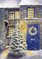 Blue Door and White Christmas | Obraz na stenu