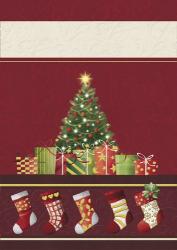 Christmas Tree and Stockings In Red | Obraz na stenu
