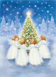 Christmas Tree and Gathering Angels | Obraz na stenu