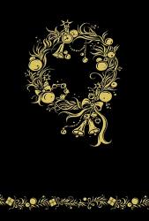 Black and Gold Holiday Wreath | Obraz na stenu