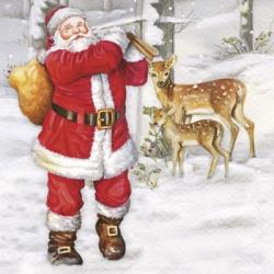 Santa's Gift Bag and Deer | Obraz na stenu