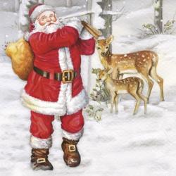 Santa's Gift Bag and Deer | Obraz na stenu