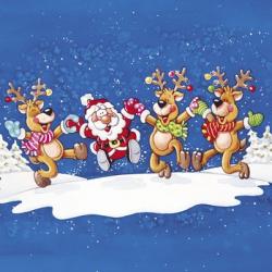 Santa's Christmas Winter Deer Dance | Obraz na stenu