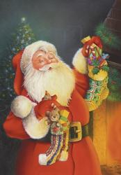 Santa Hanging The Stockings | Obraz na stenu