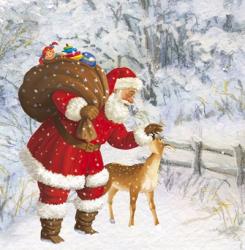 Santa And The Fawn | Obraz na stenu