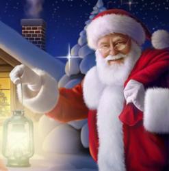 Santa's Greeting Light | Obraz na stenu