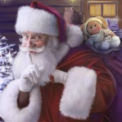 Shhh Santa's Doll And Bear | Obraz na stenu