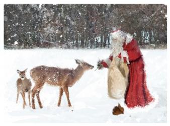 Santa Greets The Deer | Obraz na stenu