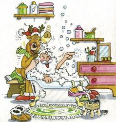 Santa's Bubble Bath | Obraz na stenu