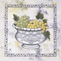 Green Grapes In A Silver Bowl | Obraz na stenu