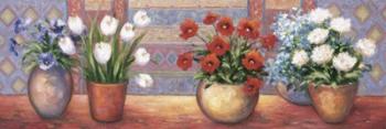 Row Of Flower Pots - B | Obraz na stenu