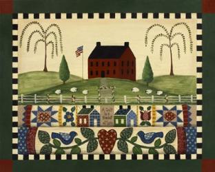 Red House With Quilts | Obraz na stenu