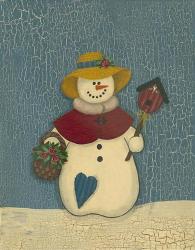 Snowwoman With Crackle Background | Obraz na stenu