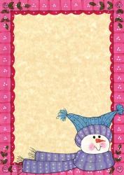 Bright Snowman W/Pink Border | Obraz na stenu