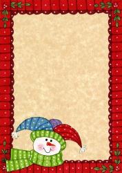 Bright Snowman W/Red Border | Obraz na stenu