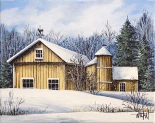 Yellow Barn Winter 1 | Obraz na stenu