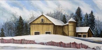 Yellow Barn Winter 2 | Obraz na stenu
