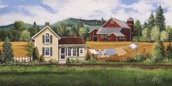 House, Quilt & Red Barn | Obraz na stenu