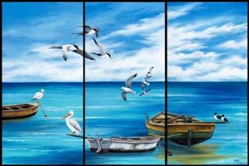 Fishing Boats and Birds | Obraz na stenu