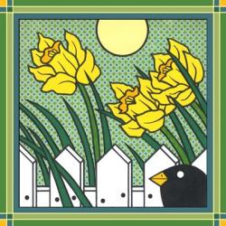 Daffodils 2 With Kernal The Crow | Obraz na stenu