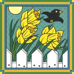 Daffodils 3 With Kernal The Crow | Obraz na stenu
