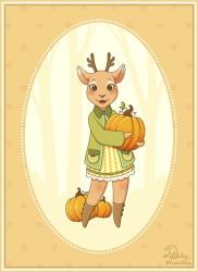 Autumn Woodland Deer | Obraz na stenu