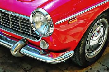 Fiat 1500 Cabriolet Red Front Detail | Obraz na stenu