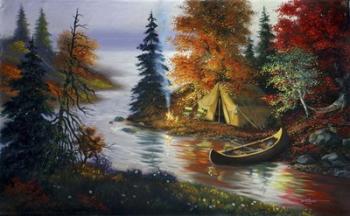 Tent Canoe | Obraz na stenu
