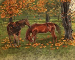 Autumn Pastures Horses | Obraz na stenu