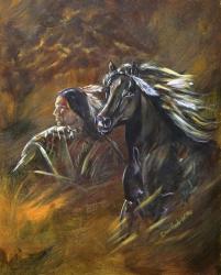 Indian And Horse | Obraz na stenu