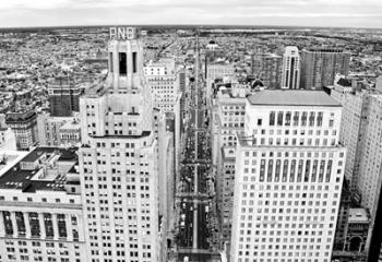 Broad Street (aerial) (b/w) | Obraz na stenu