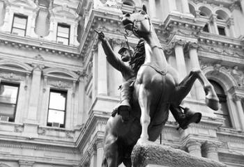 Horse and Rider (b/w) | Obraz na stenu