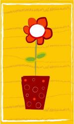 Orange Flower in Orange Pot | Obraz na stenu