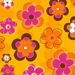 Floral on Orange | Obraz na stenu