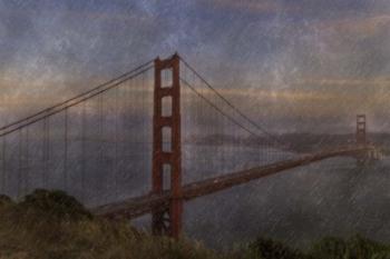 Golden Gate Bridge Rain Painterly | Obraz na stenu