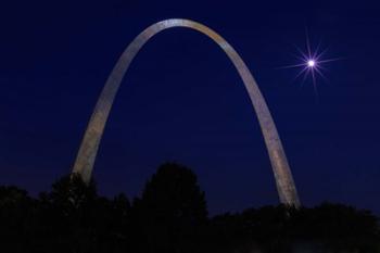 St. Louis Arch With Starburst Moon | Obraz na stenu