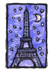 Eiffel Tower Moon | Obraz na stenu