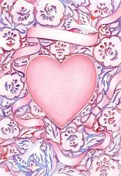 Pink Heart and Lace | Obraz na stenu