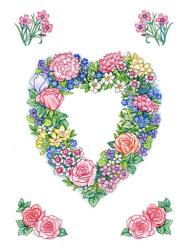 Pretty Pinks Heart Wreath | Obraz na stenu