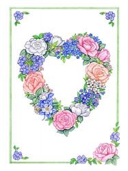 Roses Heart Wreath | Obraz na stenu