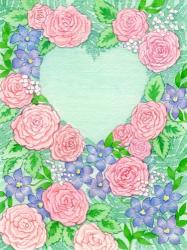 Roses on Green Heart | Obraz na stenu