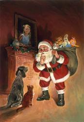 Santa And Family Pets | Obraz na stenu