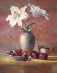Lilies With Plums and Cherries | Obraz na stenu