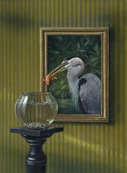 Heron And Goldfish | Obraz na stenu