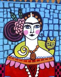 Frida - Yellow Cat | Obraz na stenu