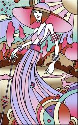Art Deco Lady Stroll | Obraz na stenu