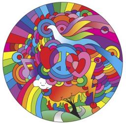 Peace Love Music Circle | Obraz na stenu